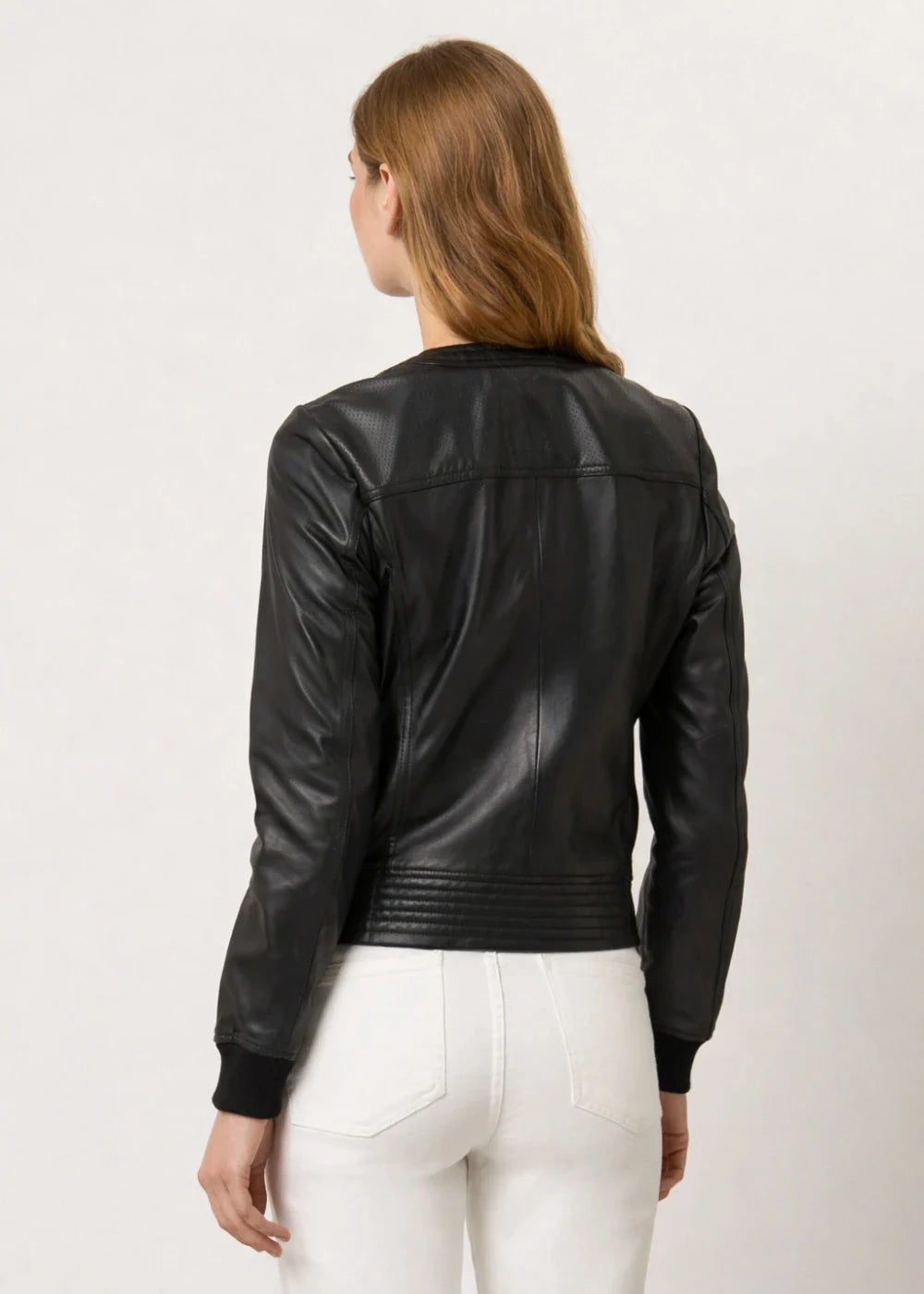 Kaia - Women’s Leather Black Bomber Jacket