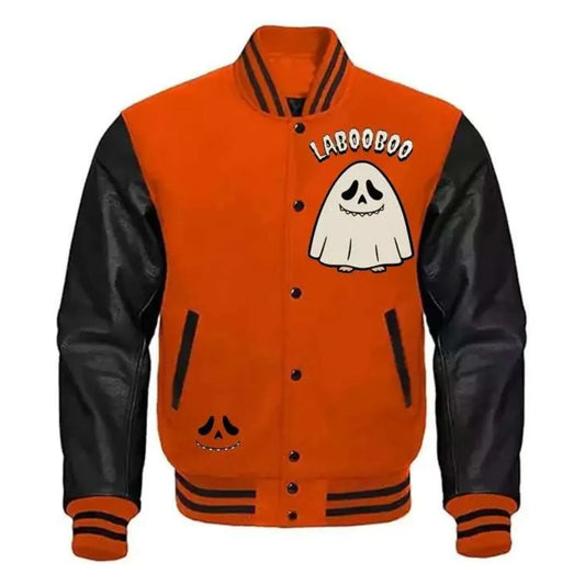 Halloween Labubu Ghost face Varsity Jacket