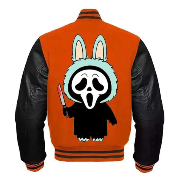 Halloween Labubu Ghost face Varsity Jacket