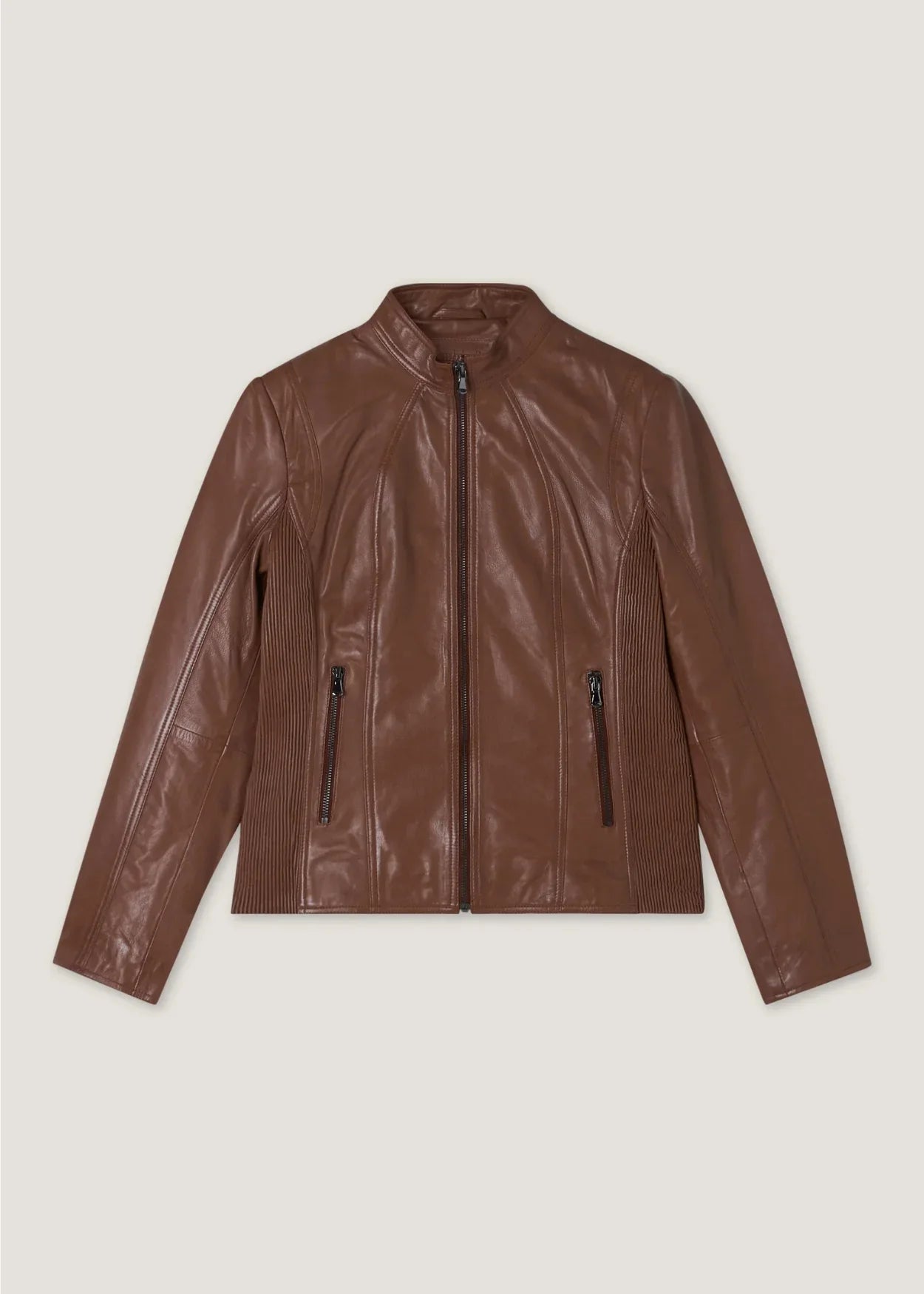 Lisa - Women’s Brown Motorcycle Leather Jacket