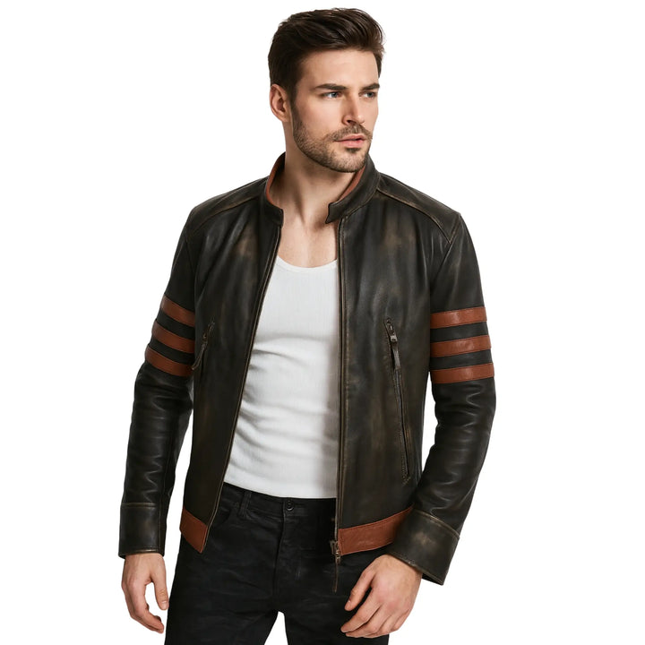 X-Men Logan Wolverine Brown Leather Jacket