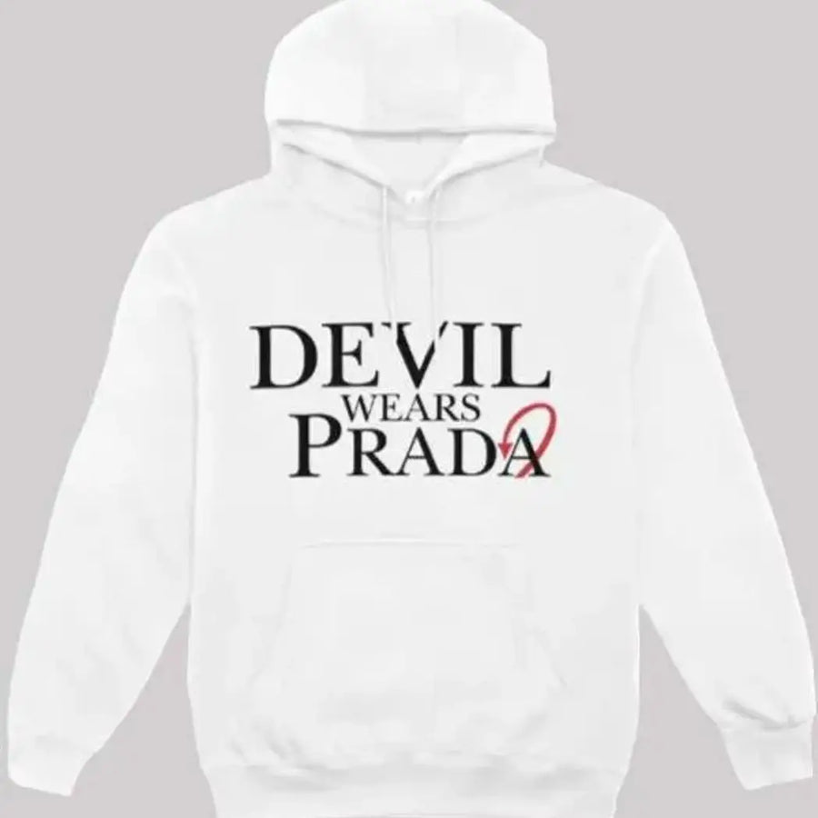 Unisex Devil Wears Prada White Pullover Hoodie
