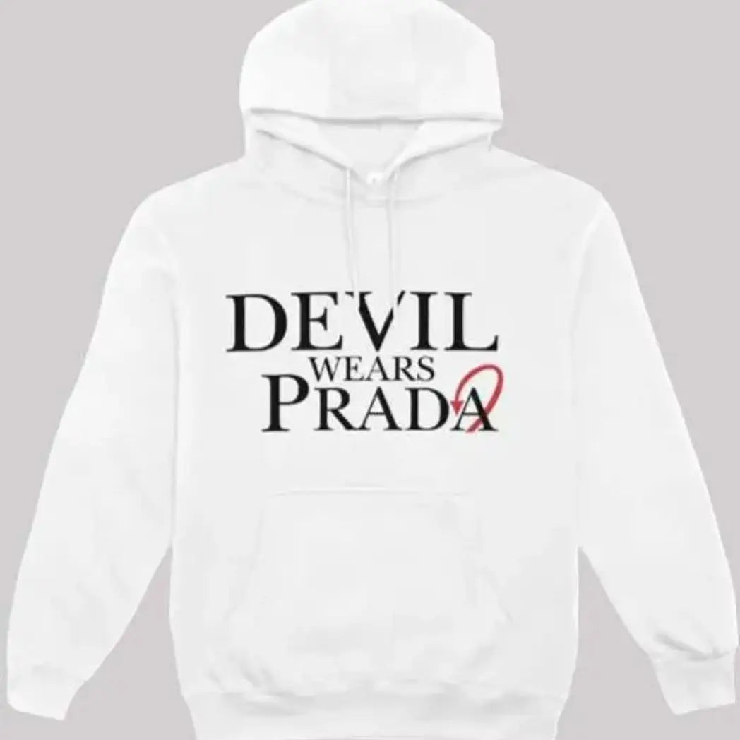Unisex Devil Wears Prada White Pullover Hoodie