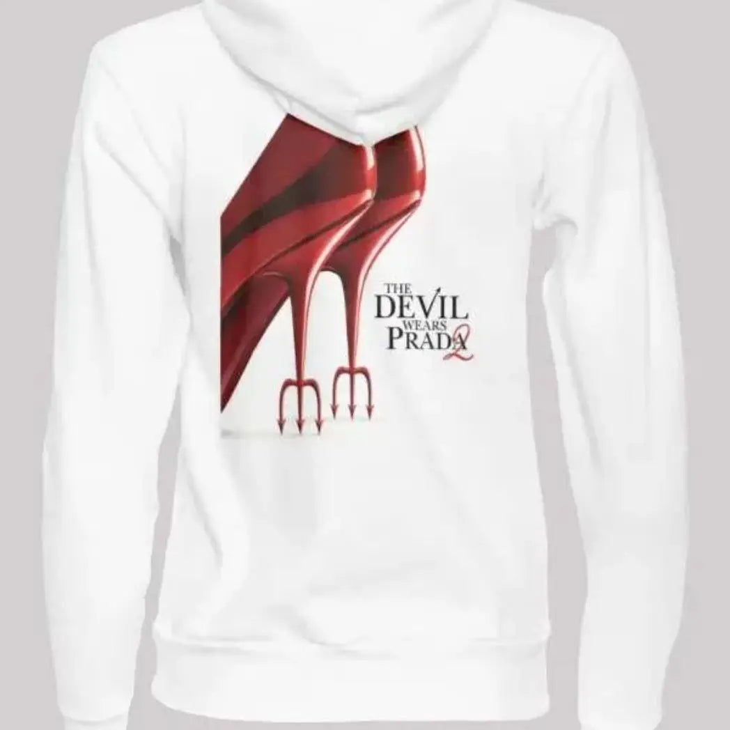 Unisex Devil Wears Prada White Pullover Hoodie