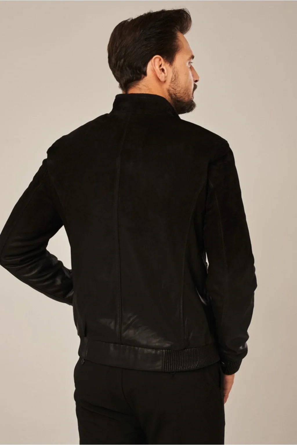 Mael - Men's Black Rub Off Leather Bomber Jacket