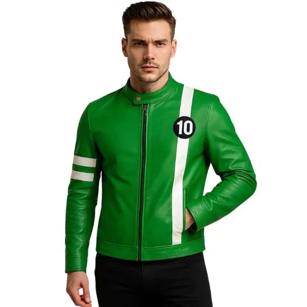 Men Adult Ben 10 Cosplay Leather Jacket