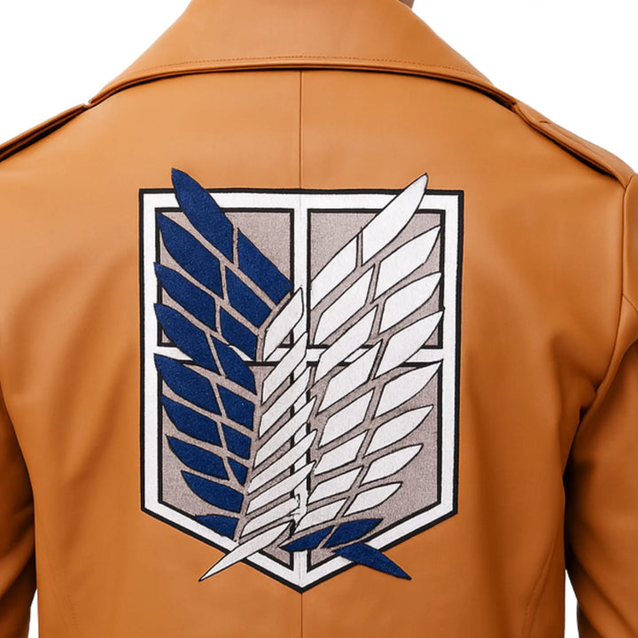 Mens Attack on Titan Brown Leather Jacket