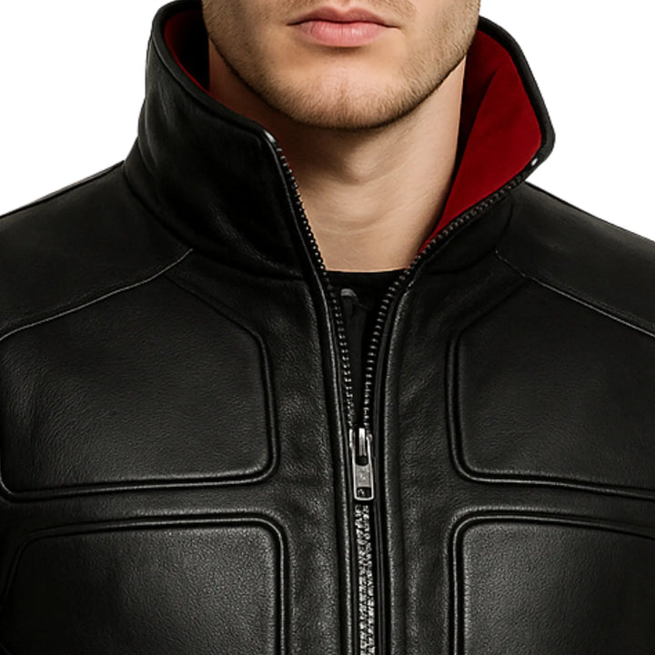 Mens Cyberpunk 2077 Jackie Valentinos Black Leather Jacket