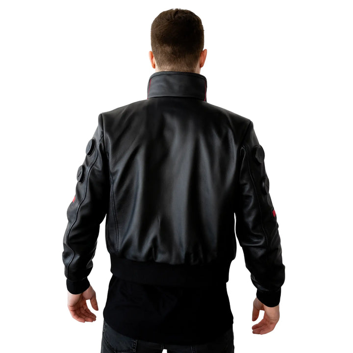 Mens Cyberpunk 2077 Jackie Valentinos Black Leather Jacket