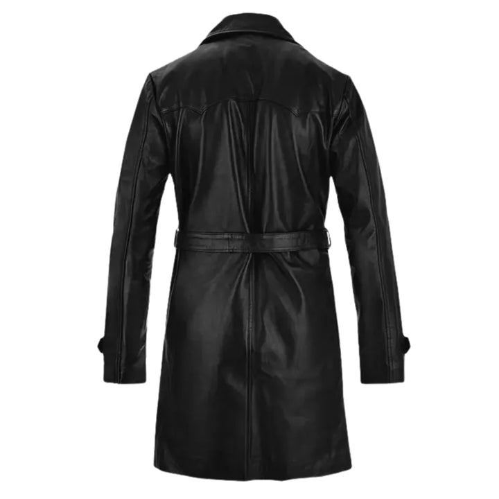 Men's 1970's Real Leather Trench Coat