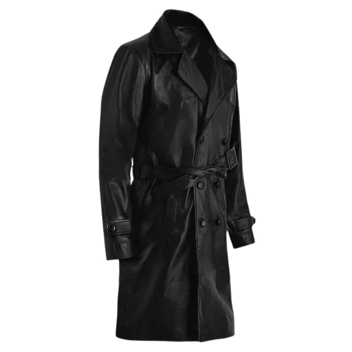 Men's 1970's Real Leather Trench Coat