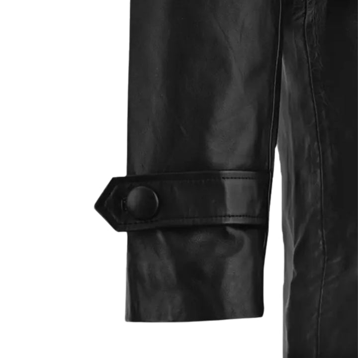 Men's 1970's Real Leather Trench Coat