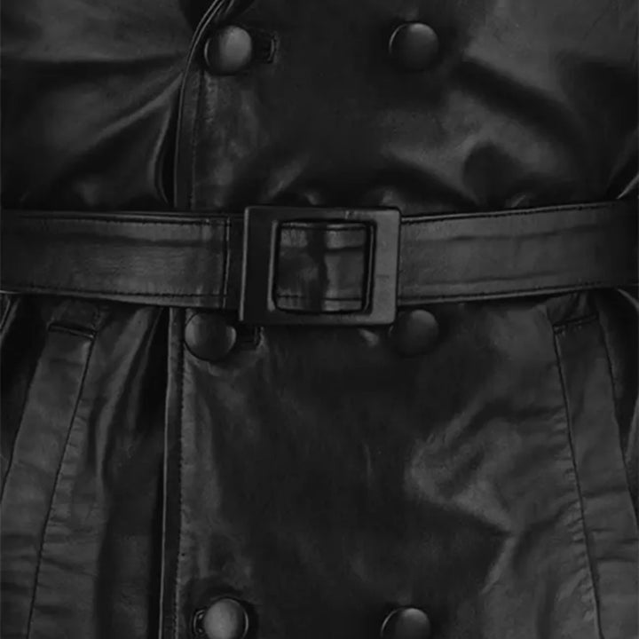 Men's 1970's Real Leather Trench Coat