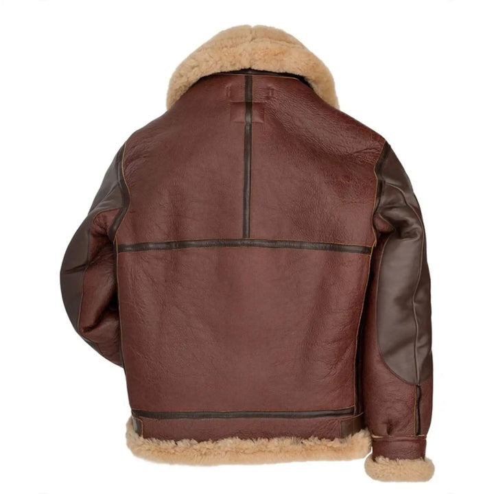 Men's B3 Bomber Style Brown Shearling Leather Jacket