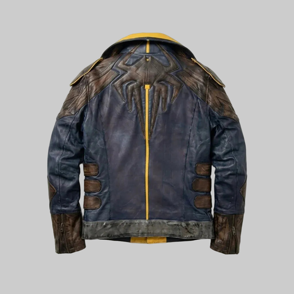 Men's Blue Real Sheepskin Leather Video Game Inspired Jacket 