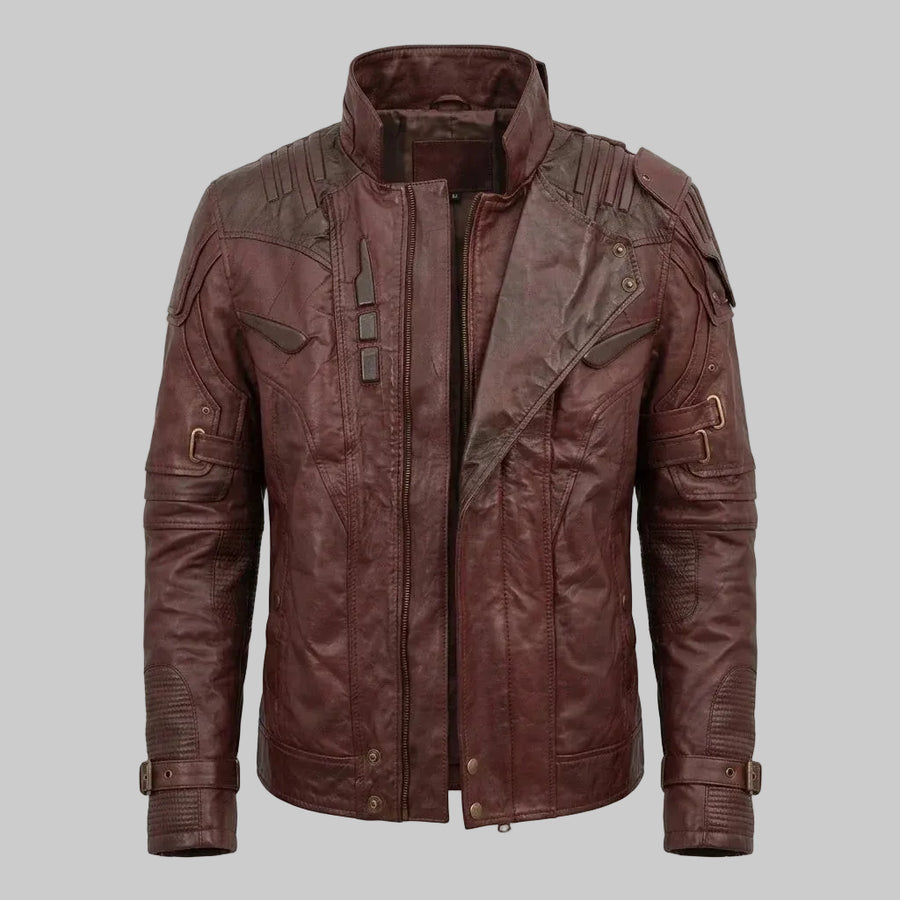 Men's Brown Real Sheepskin Leather Movie Inspired Jacket