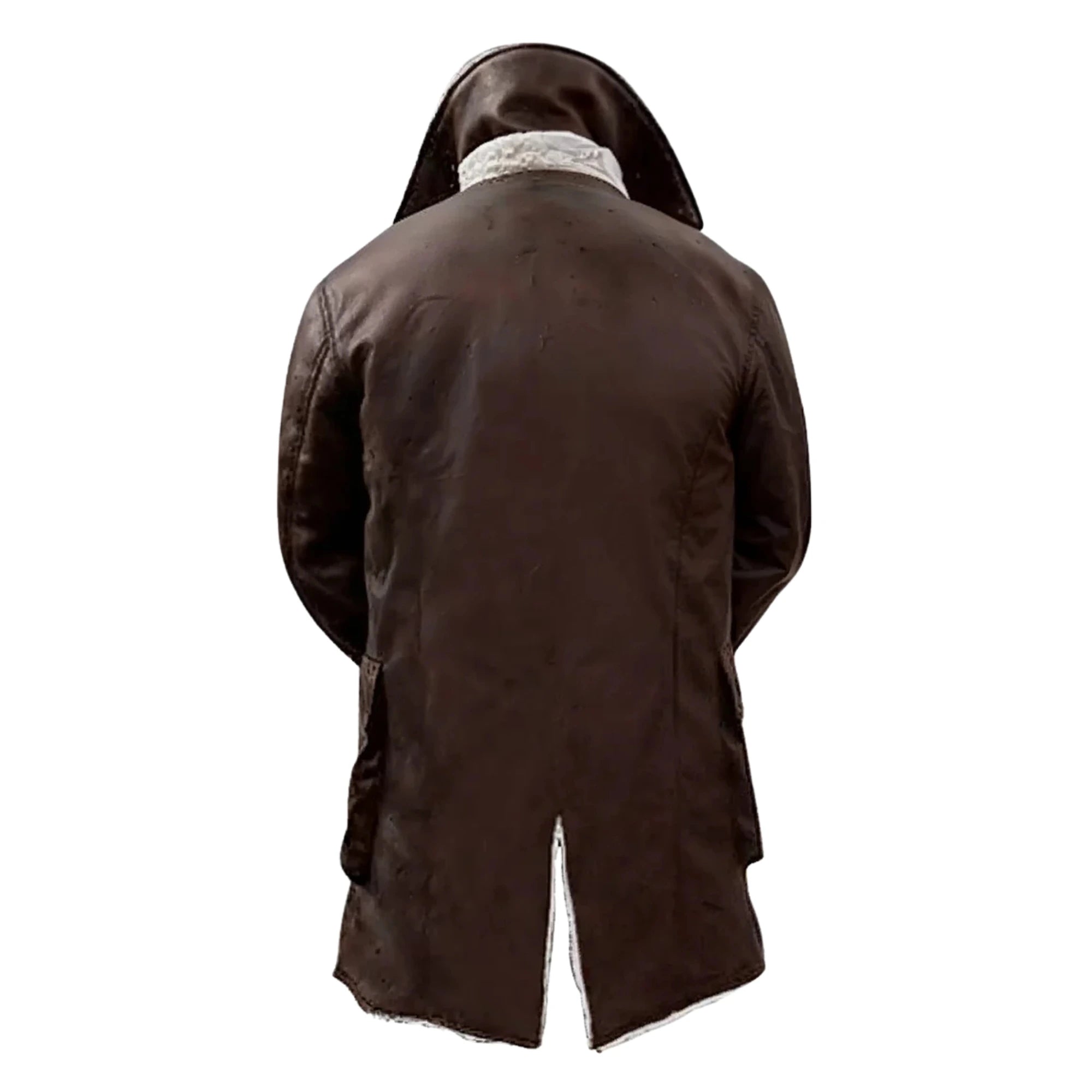 Men's Brown Sheepskin Leather Sherpa Lining Coat