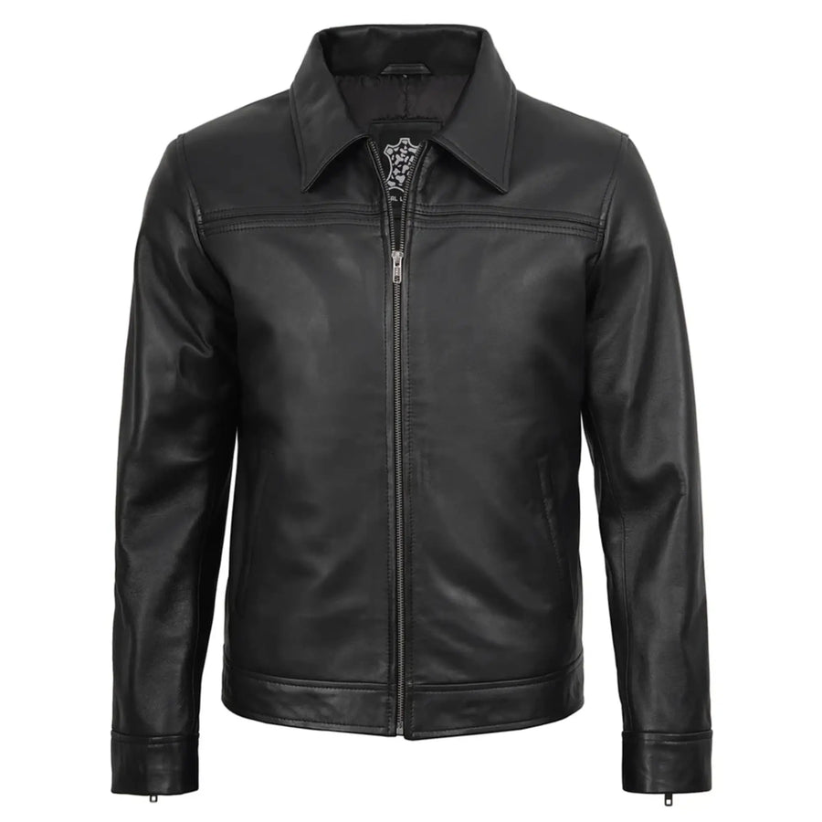 Men's Mark Harrington Black sheepskin Leather Jacket