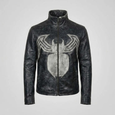 Men's Real Sheepskin Black Leather Movie Inspired Jacket