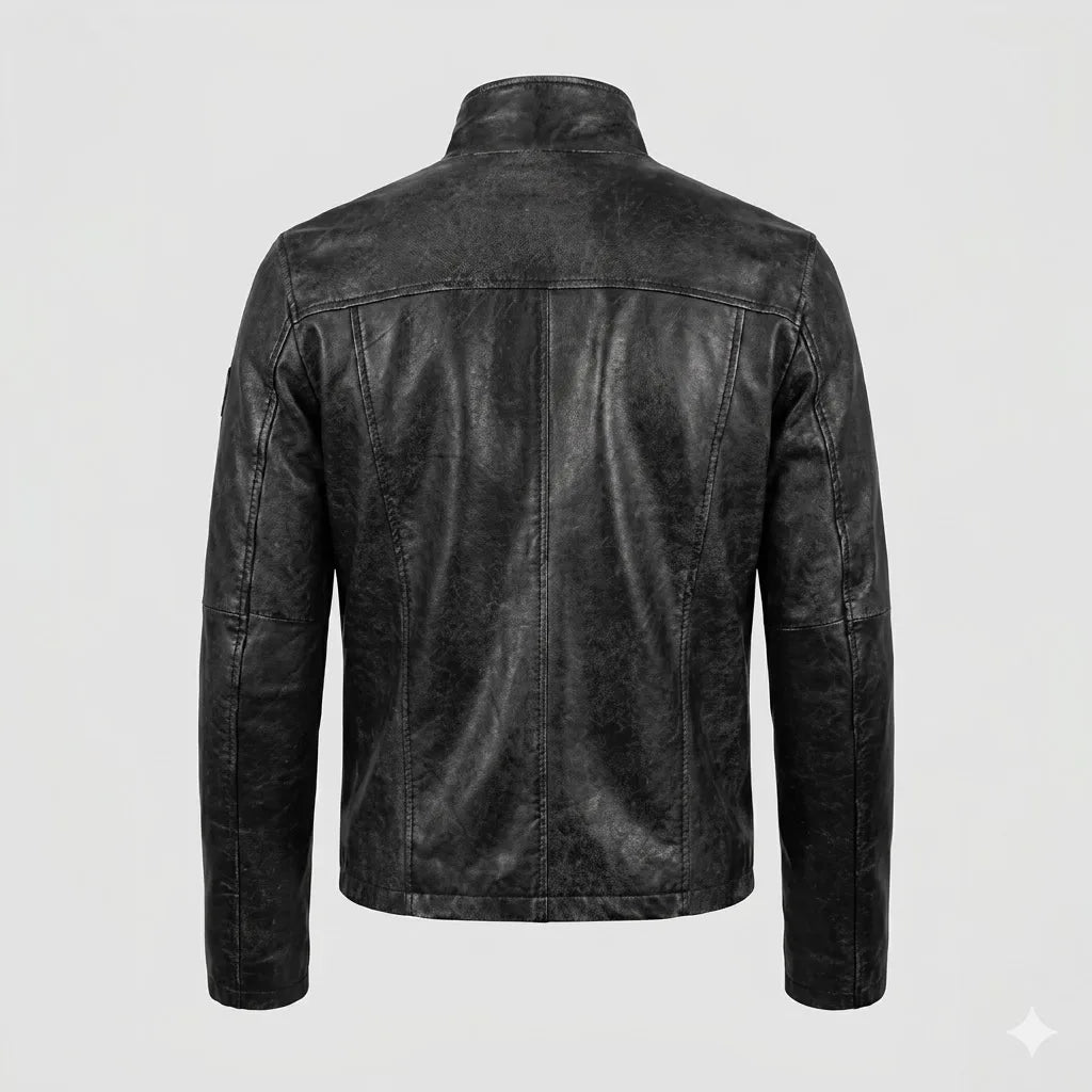 Men's Real Sheepskin Black Leather Movie Inspired Jacket