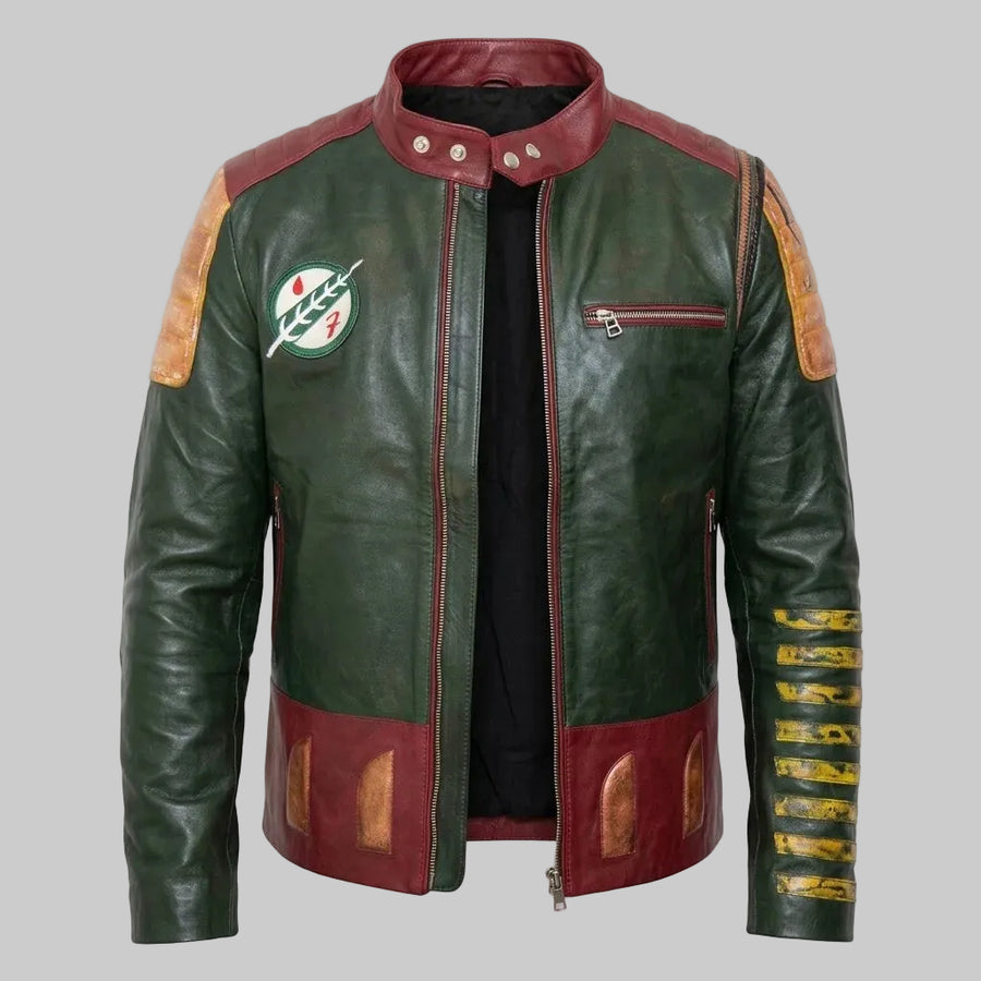 Men's Real Sheepskin Leather Bomber Jacket
