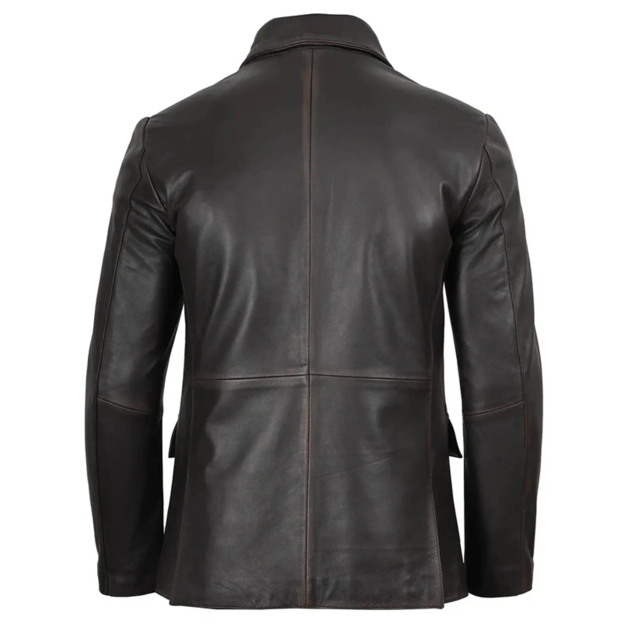 Men's Rub Off Black Leather Blazer