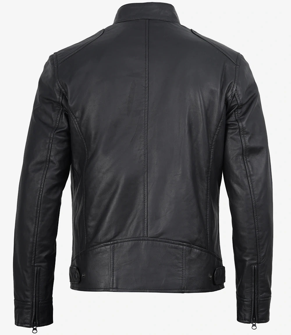 Men's Sheep Leather Matte Black Jacket