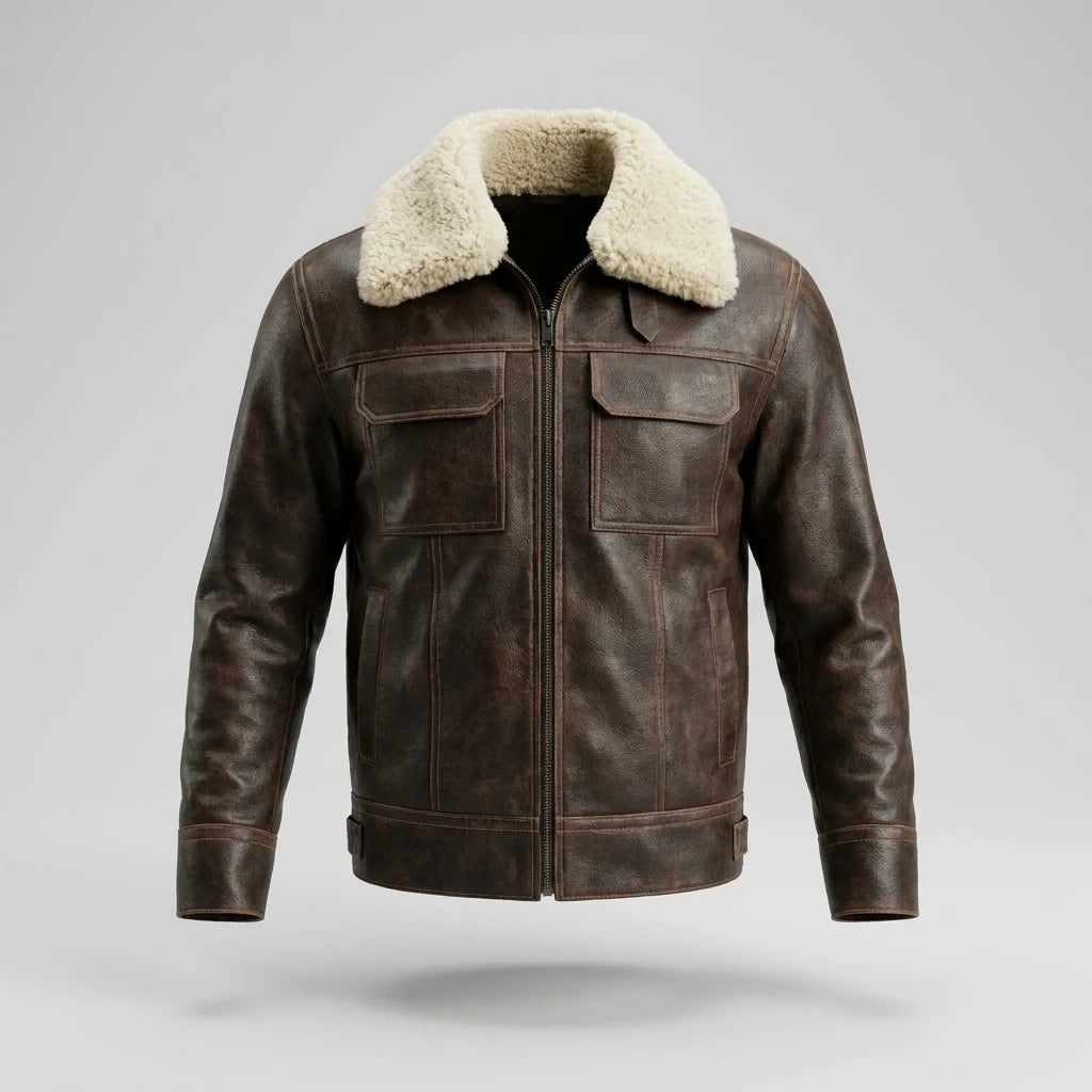 Men's Super Hero Inspired Dark Brown Aviator Jacket
