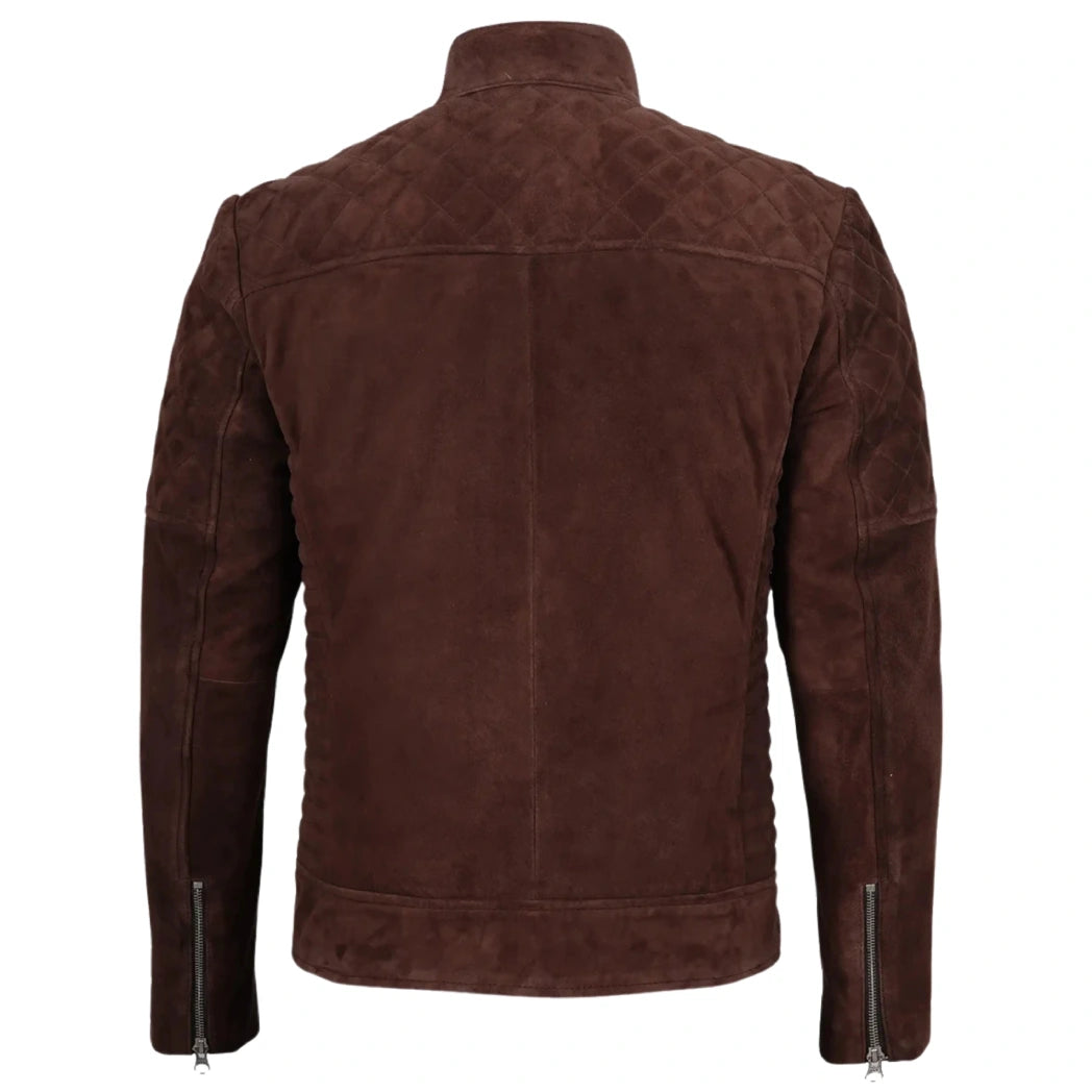 Men's Top Notch Dark Brown Suede Leather Jacket