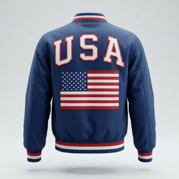 Men's Varsity American Flag Polyester Jacket