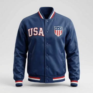 Men's Varsity American Flag Polyester Jacket