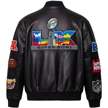Men's Black Bomber Style Sheepskin Leather Jacket