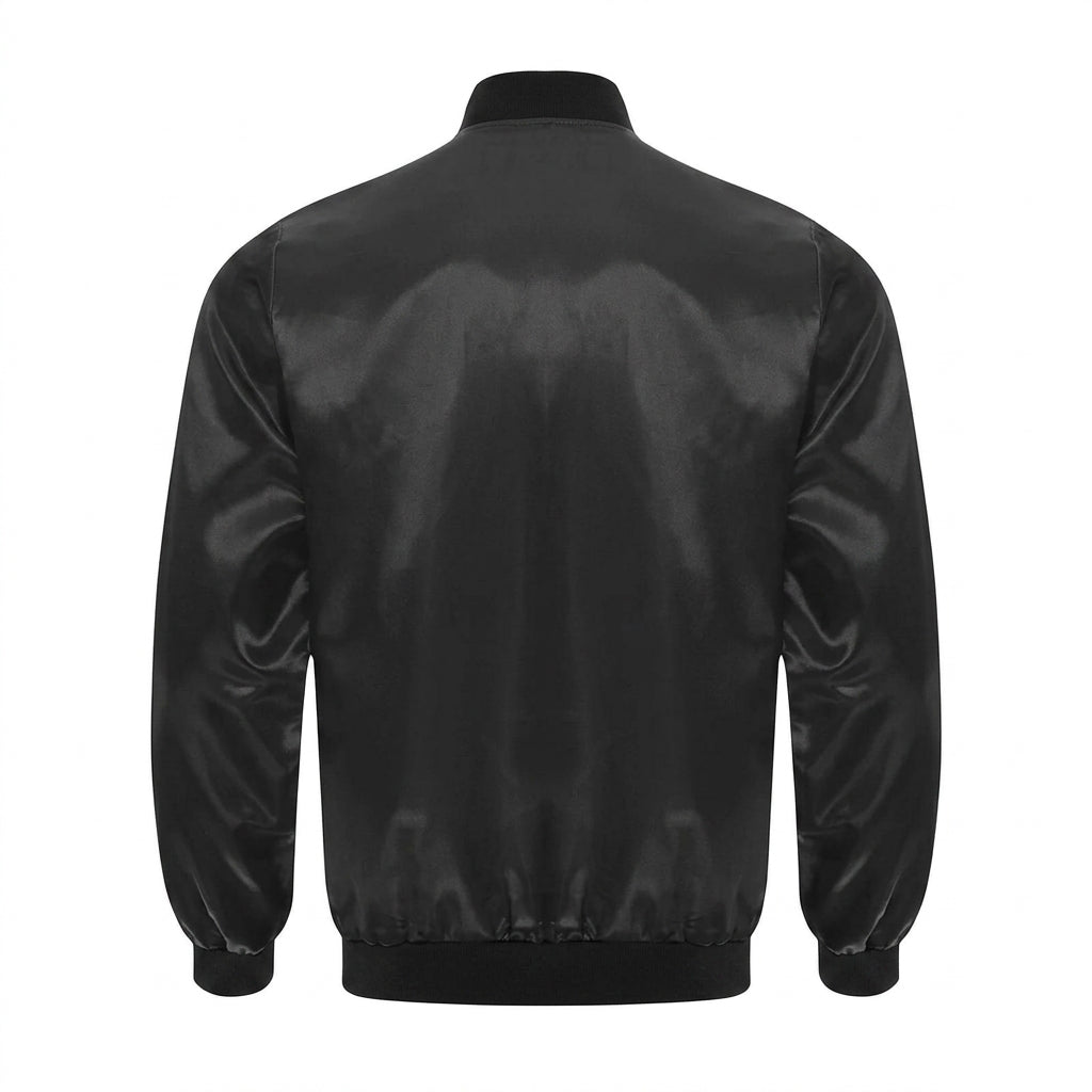 Men's Black & Orange Halloween Pumpkin Bomber Jacket 1