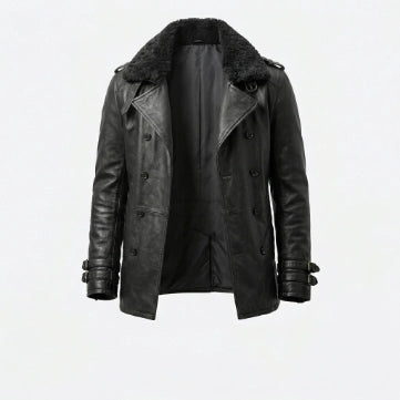 Men's Black Sheepskin Leather Video Game Jacket