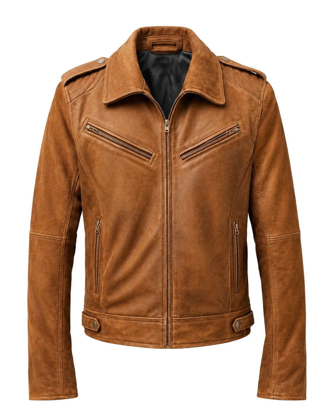 Men's Classic Camel Brown Suede Leather Jacket