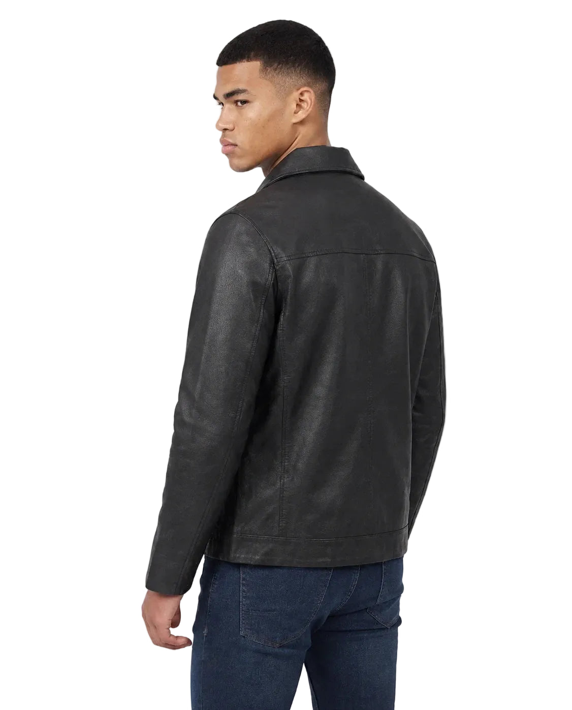 Men's Mark Harrington Black sheepskin Leather Jacket