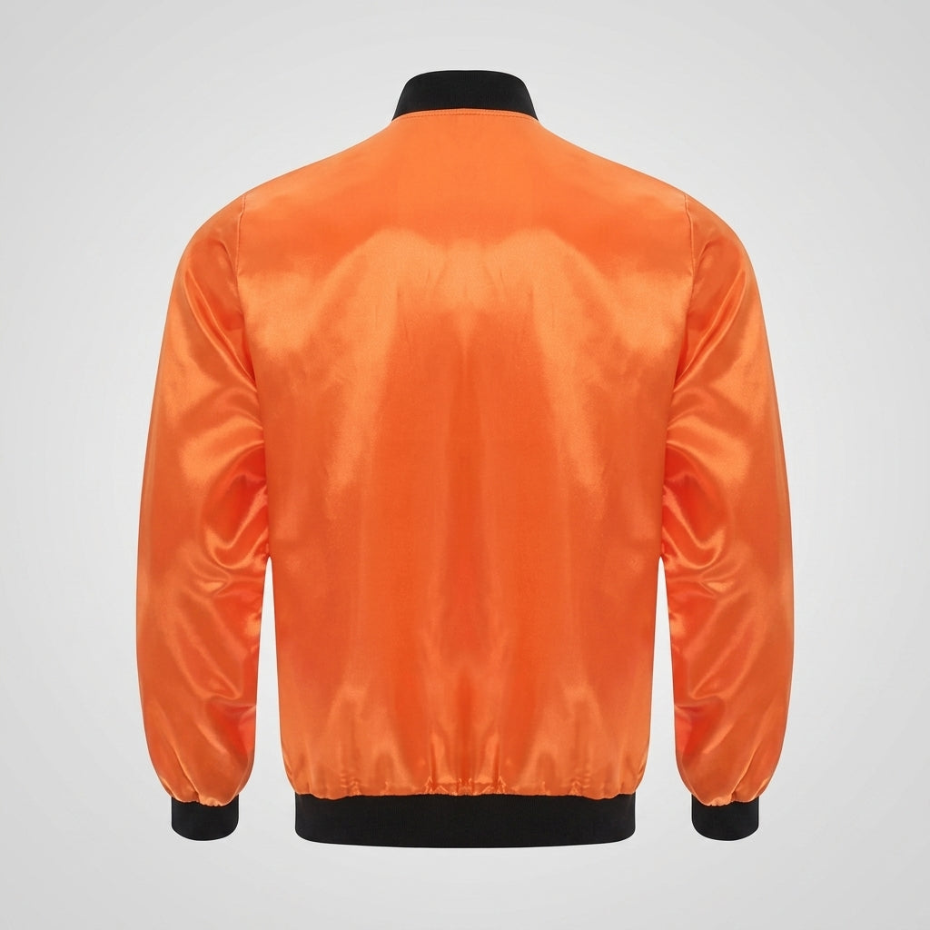 Men's Orange Halloween Pumpkin Bomber Jacket 1