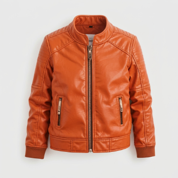 Men's Orange Halloween Sheepskin Leather Jacket