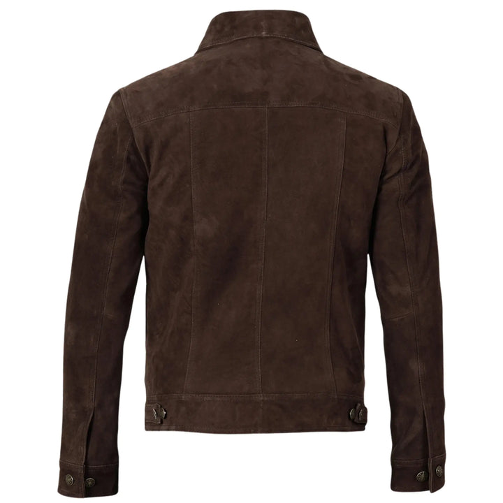 Brown suede jacket on a white background