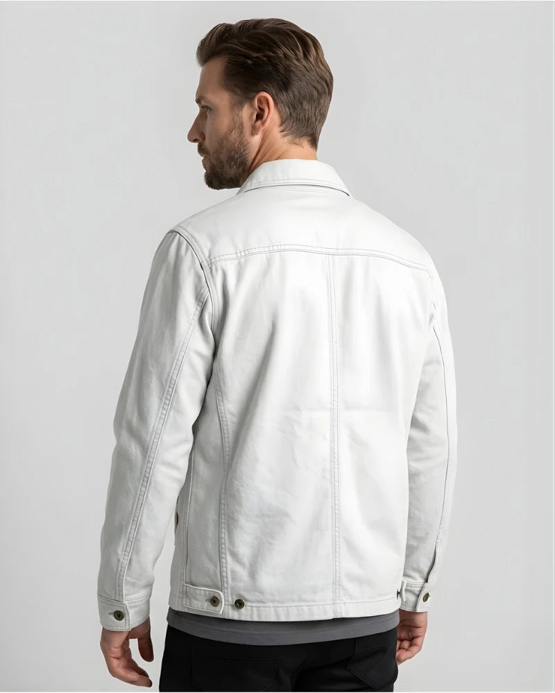 Men's White Cotton Jacket