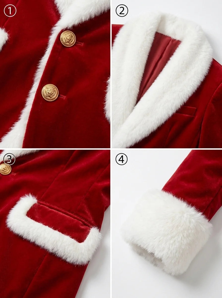 Men’s red Christmas blazer styled for holiday parties and festive events