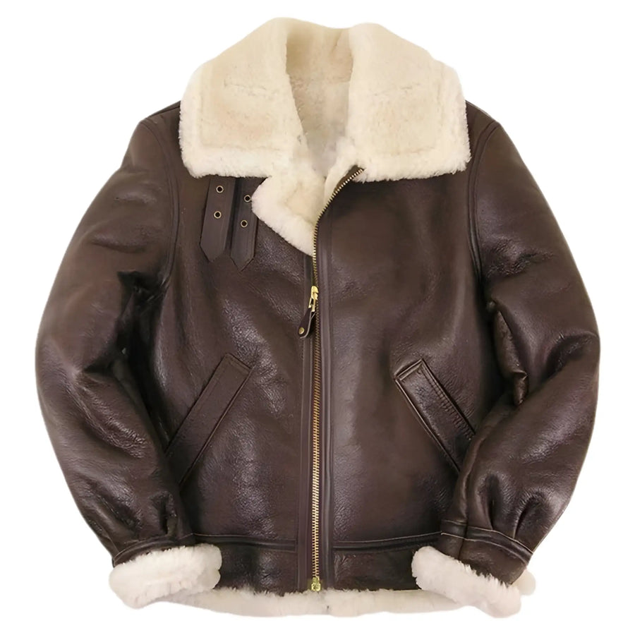Men's Brown Aviator B3 Bomber Leather Jacket