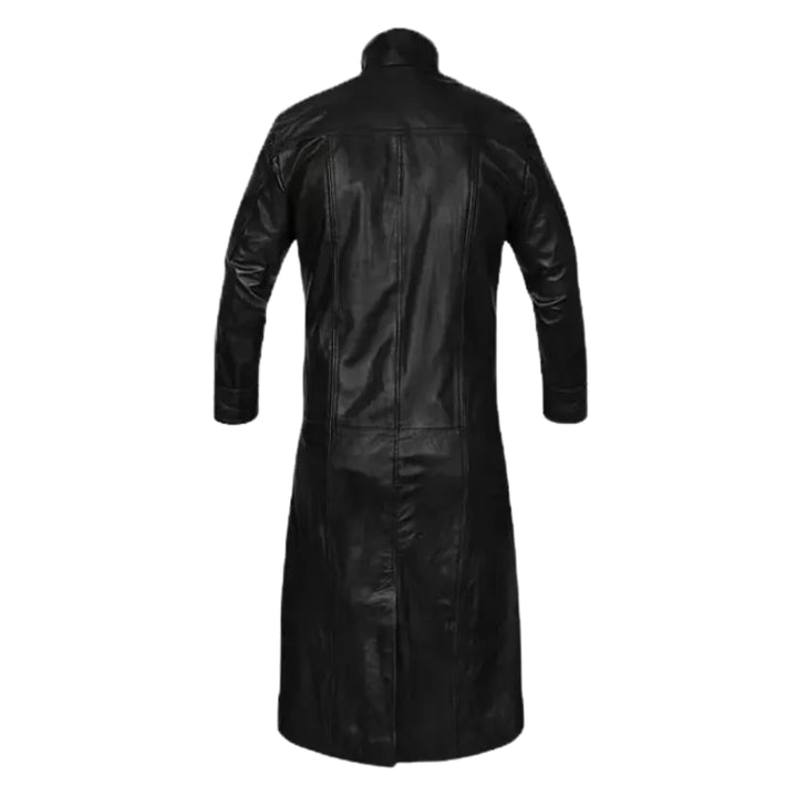 Nick Fury Captain America The Winter Soldier Black Leather Trench Coat
