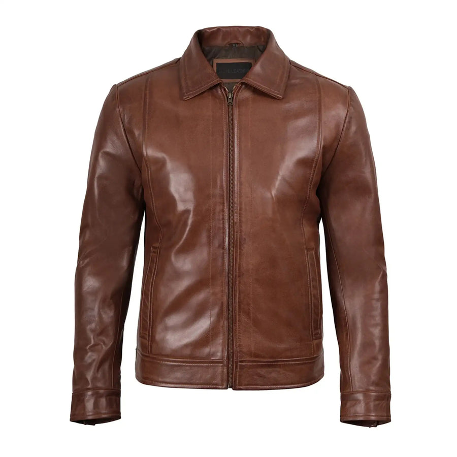 Men's Brown Harrington Leather Jacket