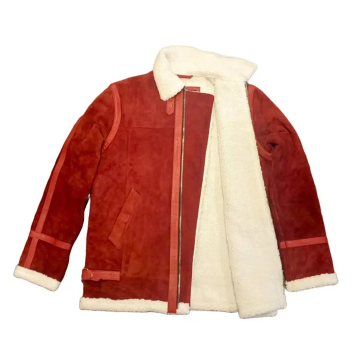 Ryan Reynolds Spirited Shearling Leather Jacket For Christmas