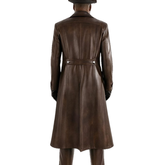 Spiderman Noir Leather Trench Coat