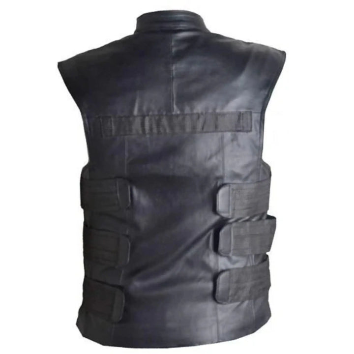 The Punisher Black Leather Vest
