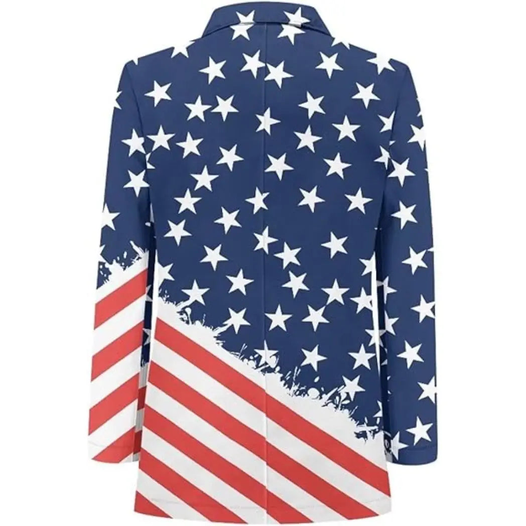 Men's Classic USA Notched Lapel Casual Blazer