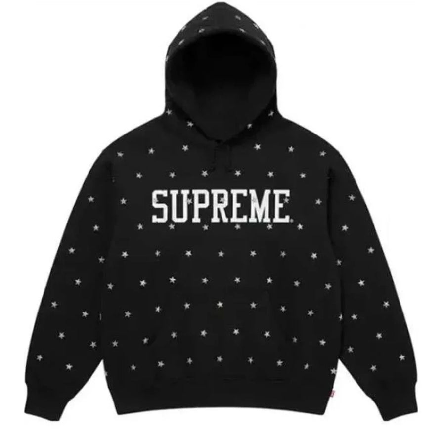 Unisex Black Streetwear Fleece Pullover Hoodie
