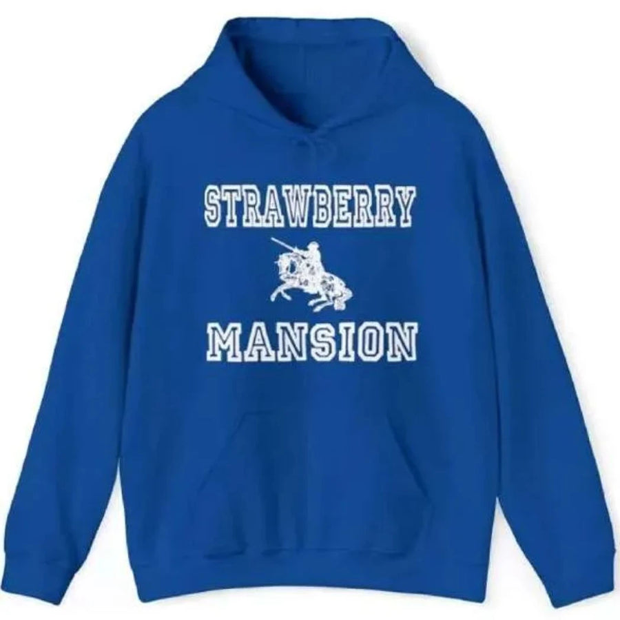 Unisex Blue Color Fleece Pullover Hoodie